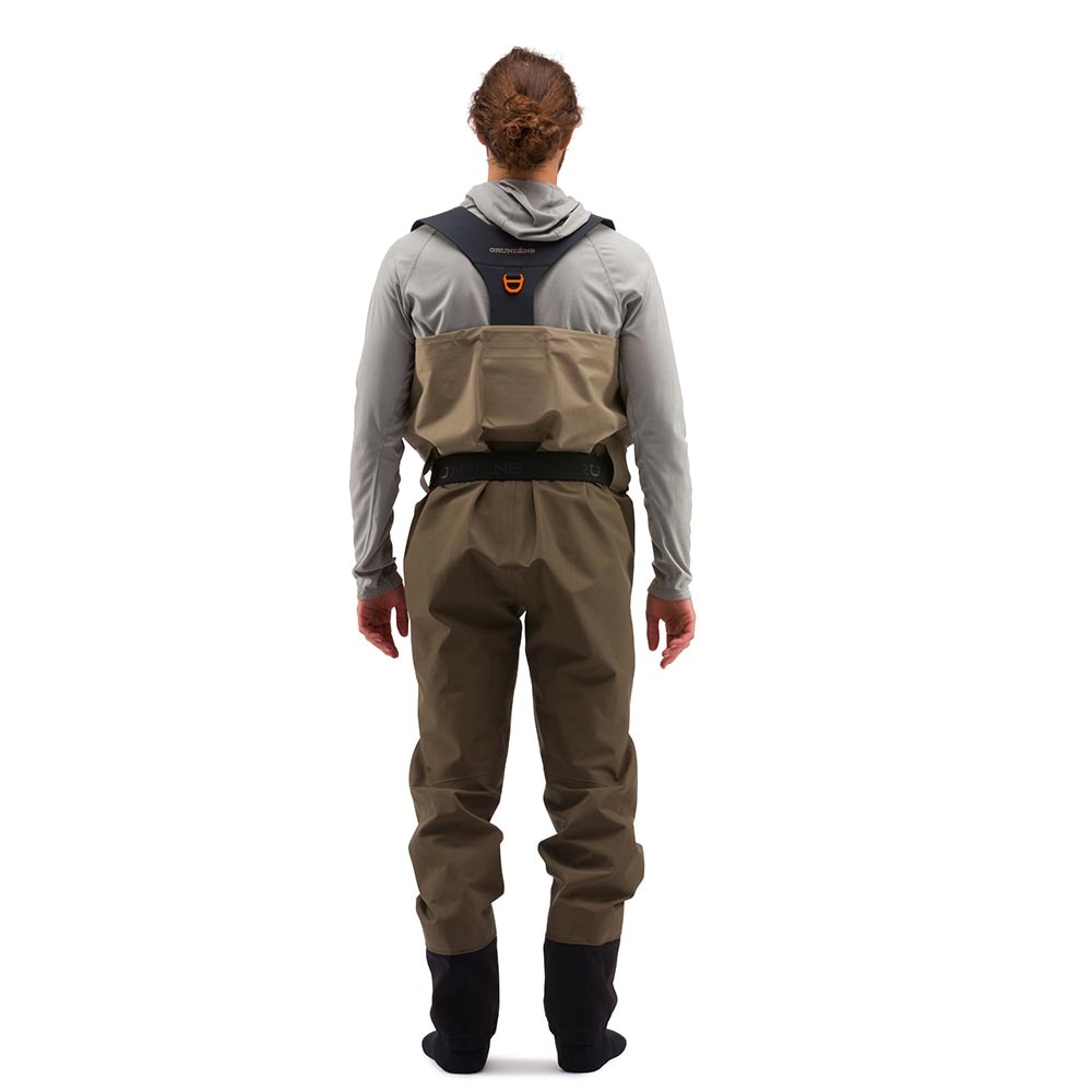 Grundens Boundary Zip Stockingfoot Wader Men's in Stone Otter